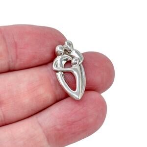 Estate Sterling Silver 925 Family Trio Embrace Pendant